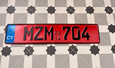 Cyprus Euro Number License hire car  Plate Used Condition