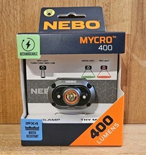 Brand New Sealed- NEBO Mycro 400 Rechargeable Headtorch & Cap Light - Free P&P 