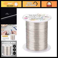 18 Gauge Tarnish Resistant Silver Jewelry Beading Wire - 32 Yards for Crafting