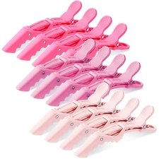 12 Pcs Alligator Clips Hair Styling Matte Pink Crocodile Women Sectioning