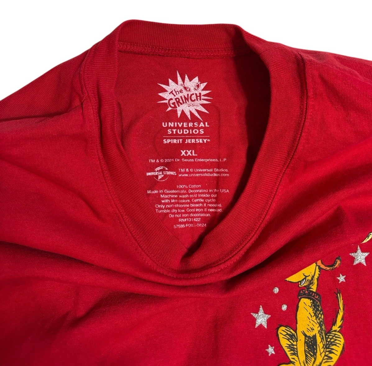 The Grinch Universal Studios Spirit Jersey Shirt Mens 2XL Red Merry Grinchmas