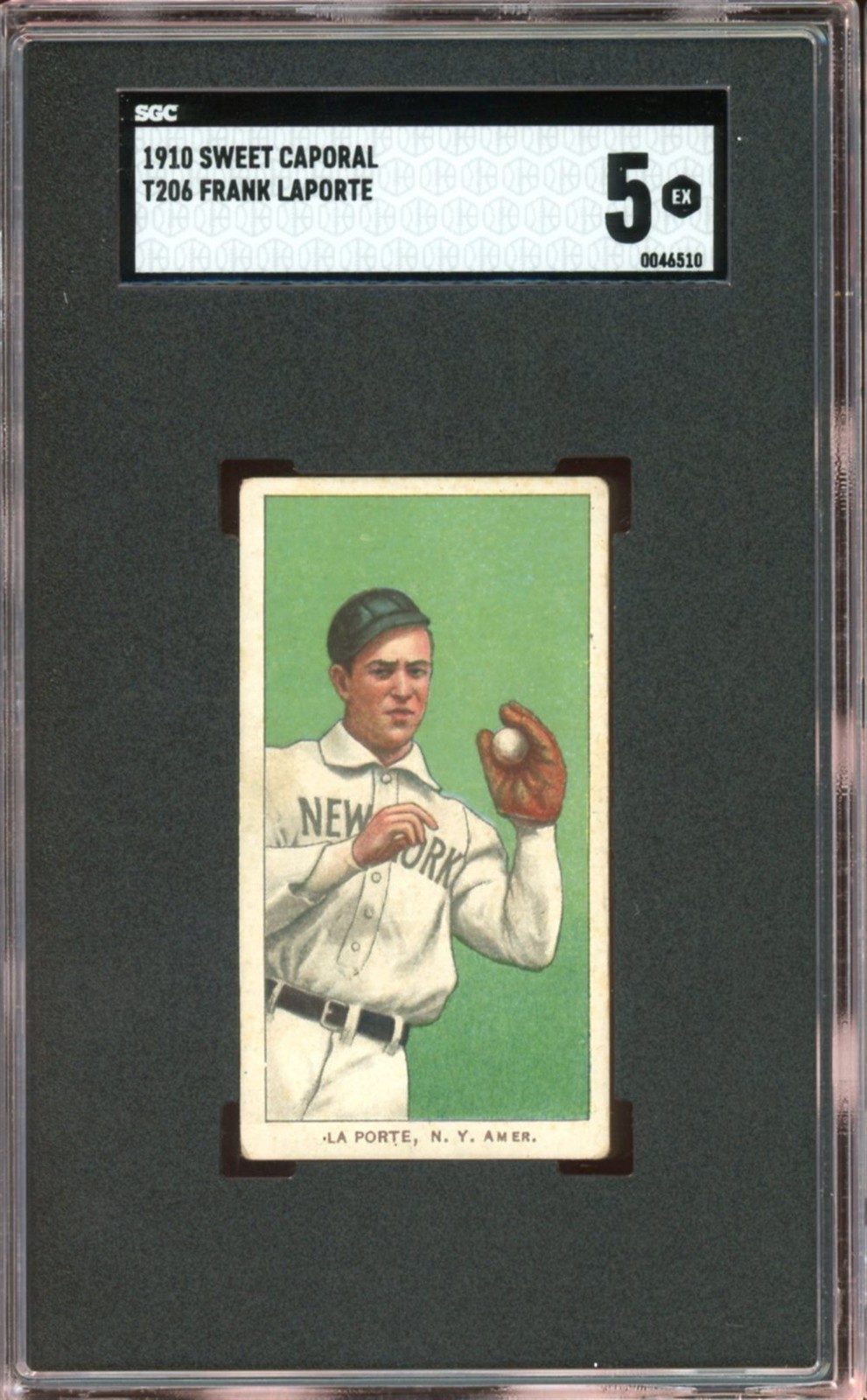 1909-11 T206 Sweet Caporal Baseball Frank Laporte SGC 5