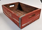 Vintage Wooden Coca-Cola Red Crate Wood  Soda Bottle Carrier Nice Shape