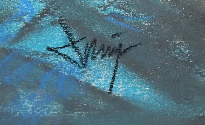 Pintura pastel sobre cartón 25"x17" modelo femenina desnuda mujer artista España Gómez Foto 3 de 4