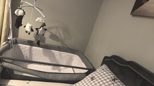 Babylo Next to Me Baby Crib Cot Grey with Mattress Excellent Condition