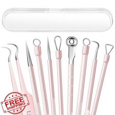 5pc Blackhead Pimple Popper Tool Kit Stainless Steel Face Pink