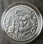 2022 Antiqued 1oz Silver Viking Berserkers Round in a Capsule