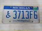 MICHIGAN Handicap LICENSE PLATE Tag # 3713 F6 Pure Michigan Vintage — photo 1