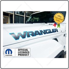 2x Jeep Wrangler Hood Decals Stickers 3d Topo Map Lines 4xe Blue Black Uv1a0