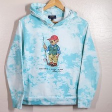 Polo Ralph Lauren Kids Polo Bear Tie Dye Hoodie Sweatshirt Size XL 18-20 Fishing