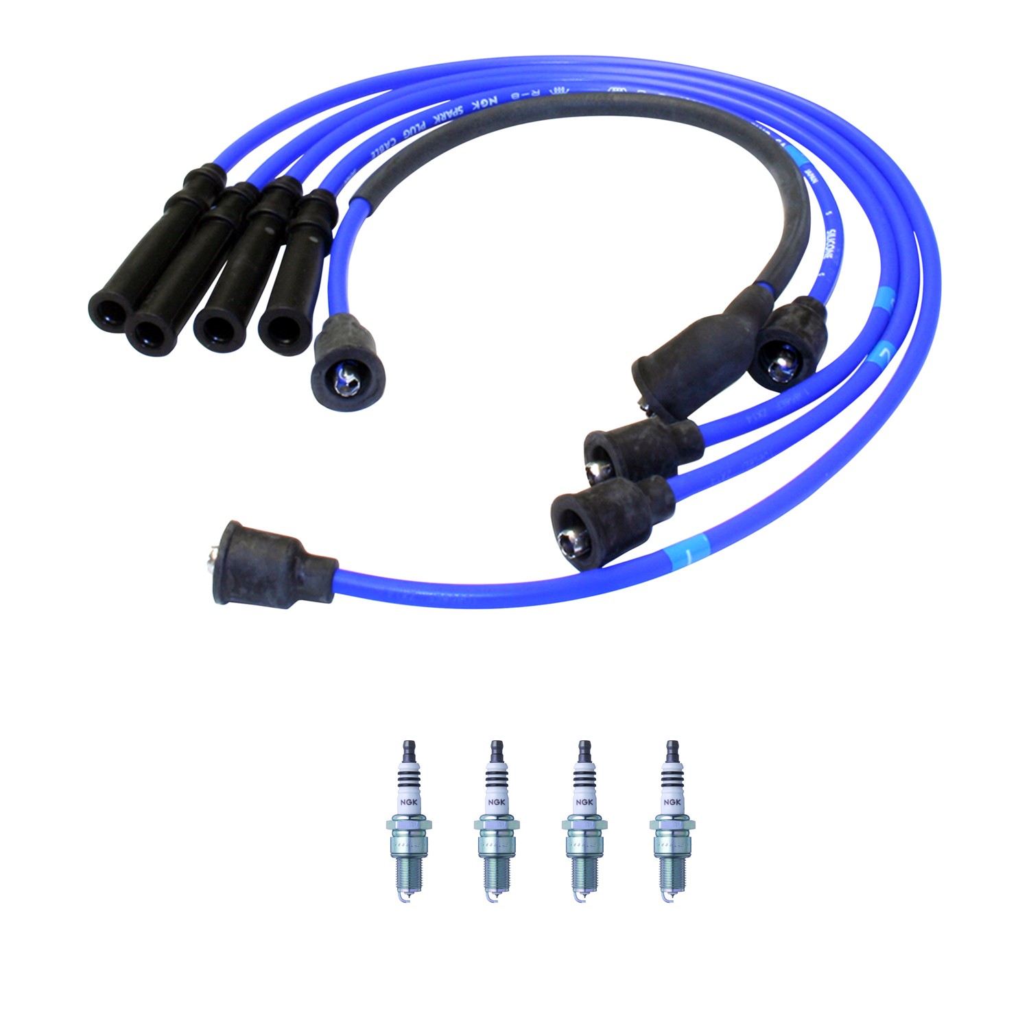 NGK 7mm Wire Set 4 Iridium Spark Plug Kit For Mazda B2200 2.2 4L W/ Gap 0.044