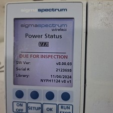 Baxter Sigma Spectrum 8.00.03 w/o Battery Infusion Pump