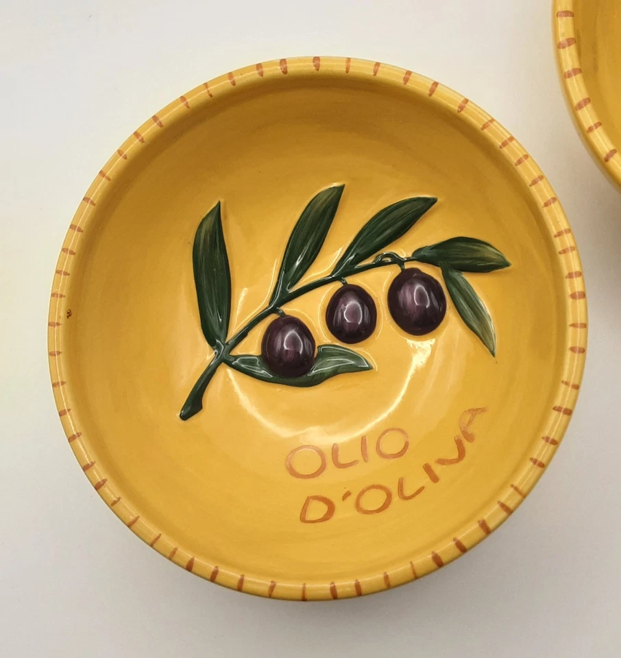 Williams Sonoma Olio D'Olive 2 cuencos de inmersión en aceite Toscan Provincial Gold 5" Foto 2 de 4