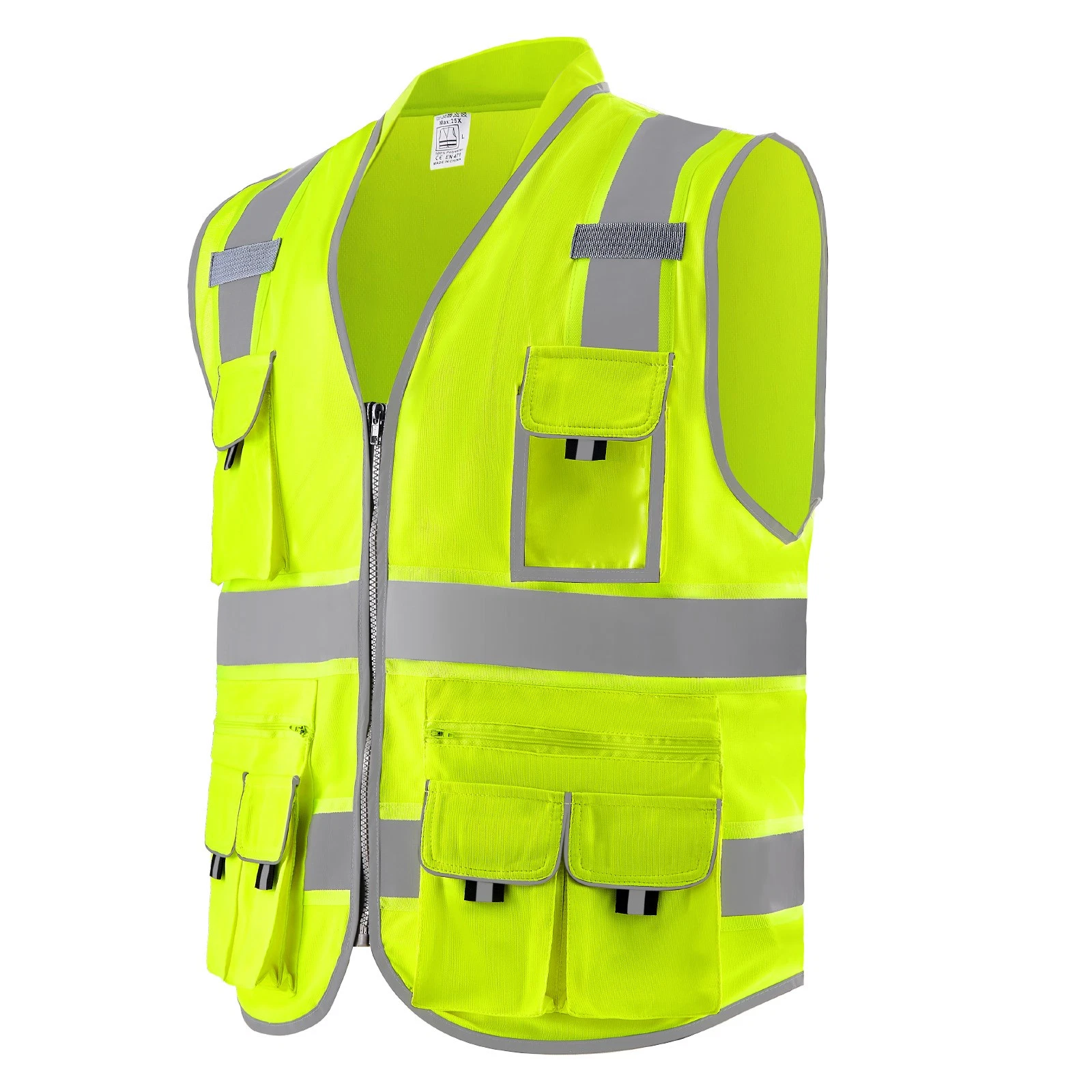 VEVOR Safety Vest Reflective Yellow Work Vest with 10 Pockets for Men & Women - product detail image 10