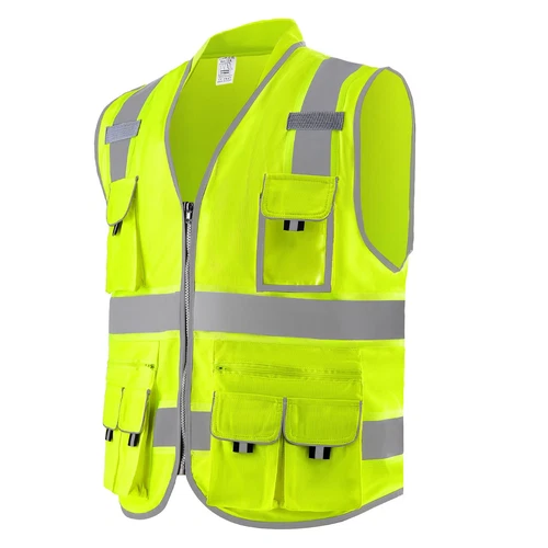 VEVOR Safety Vest Reflective Yellow Work Vest with 10 Pockets for Men & Women image 10