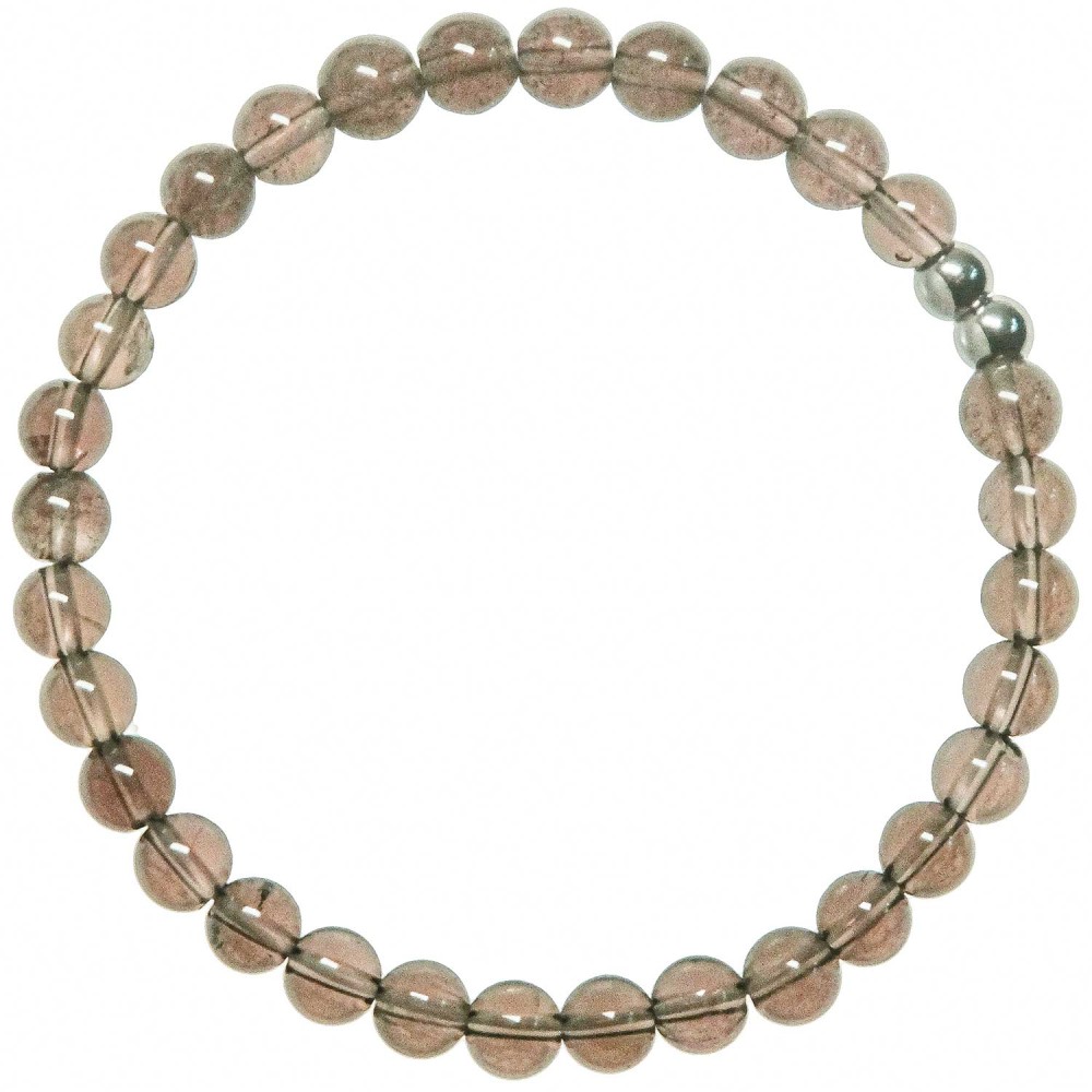 Bracelet en quartz fumé 6 mm pour l'ancrage et la sérénité