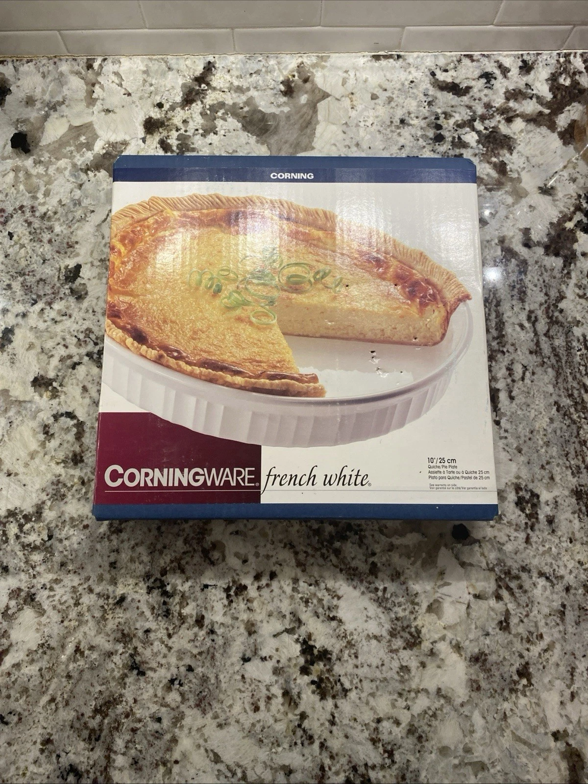 CorningWare French White Pie Plate 10-inch Vintage NIB 1995