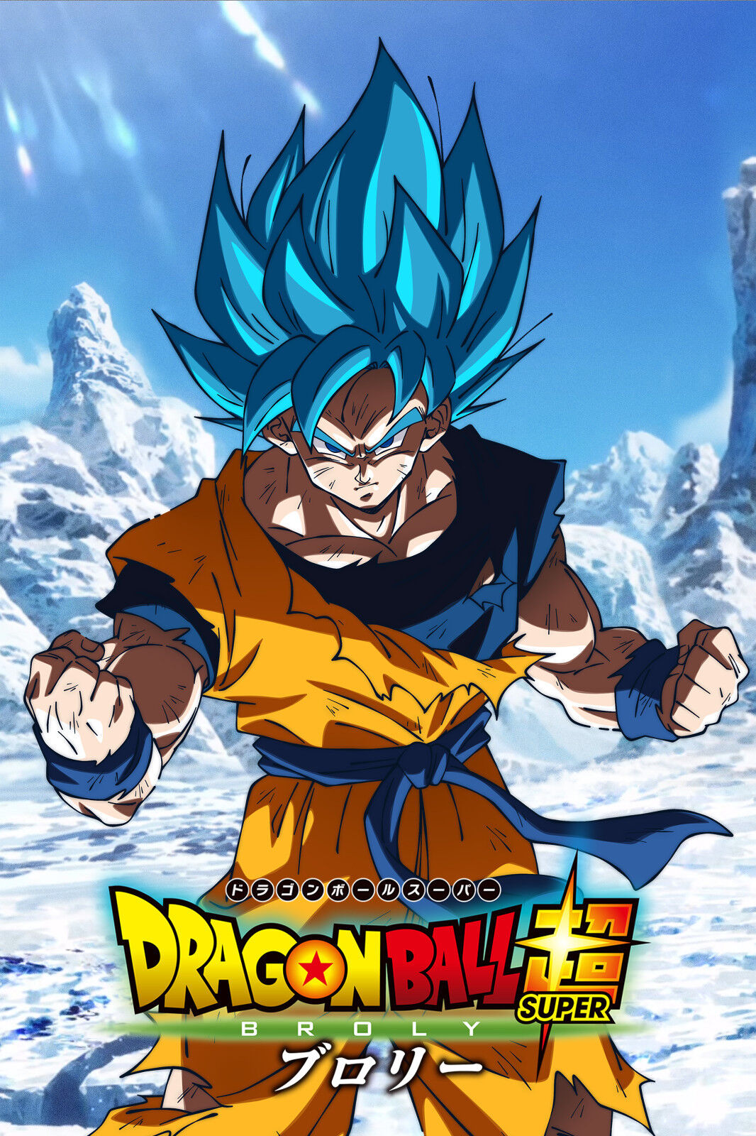 Dragon Ball Super Poster Vegeta Blue and Goku Blue with Broly 18inches  x12inches