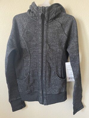 90 Degree By Reflex Black Thumbholes Girls Zip Up Fleece Hoodie Jacket Size  L 12