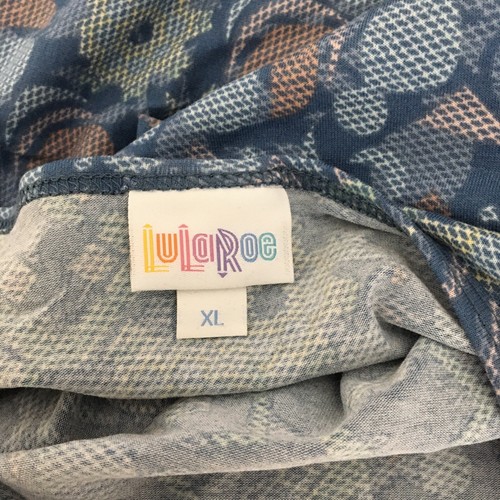 Neu mit Etikett LuLaRoe NEU bequem Irma blau Blumen geometrisches Tunika Shirt XL Einhorn - Bild 9 von 10