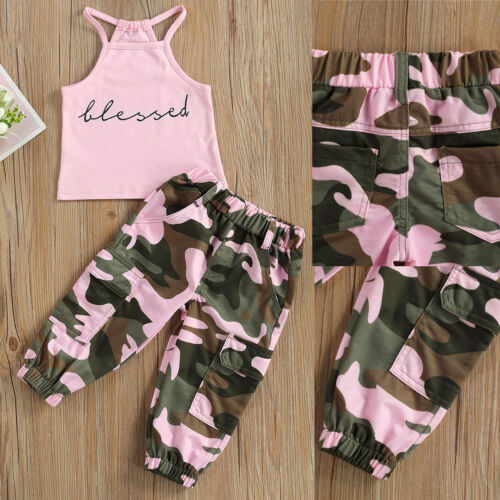 Toddler Kids Baby Girls Clothes Tops Tee T-shirt & Long Pants Casual Outfits Set