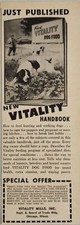 1949 Print Ad Vitality Dog Food Hunting Dogs & Hunter Vitality Mills Chicago,IL