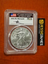 2018 (W) SILVER EAGLE PCGS MS70 FDI MERCANTI SIGNED STRUCK AT WEST POINT LABEL