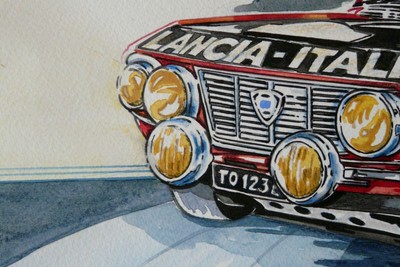 Affiche Lancia Fulvia Rallye – Poster WRC Groupe 4 Pour Décoration Murale