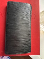 Authentic LOUIS VUITTON Black Leather Brazza ...
