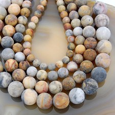 Wholesale Natural Matte Gemstone Round Spacer Loose Beads 4mm 6mm 8mm 10mm 12mm