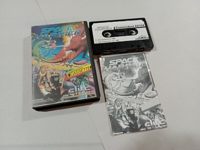 Commodore 64 C64 128 Spiele Kassette Space Harrier Vintage Boxed Anleitung S2