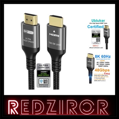 Ultra High Speed HDMI Kabel 4K 8K 48Gbps 2M  HDR 240Hz Gaming Monitor