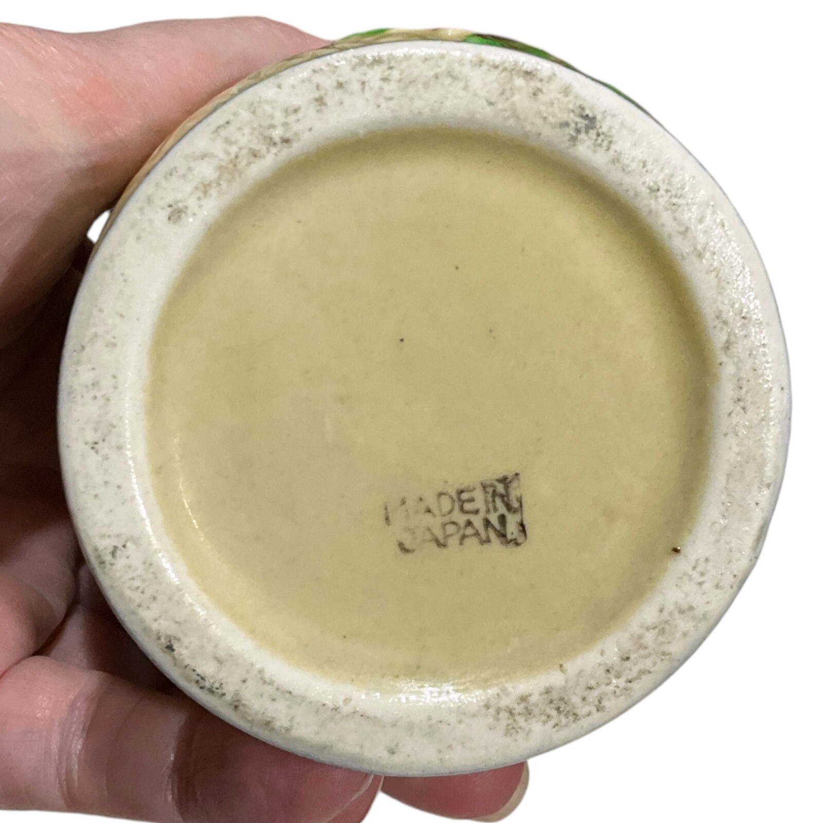 Vintage Maruhon Ware Glazed Handpainted Double Handle Flower Vase 5”