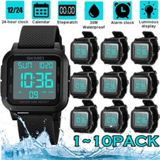Men's Military Sports Watch LED Screen Large Digital Face Waterproof Wristwatch