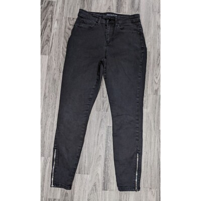 Jennifer Lopez Womens Size 2 Pockets Ankle Zippers Skinny Black Denim Jeans