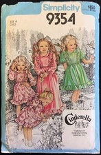 Part Cut Sz 6 Cinderella 2 Lengths Ruffled Dress Simplicity 9354 Pattern Prairie