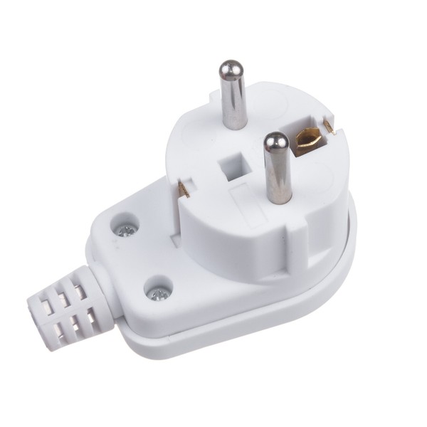 Uni-Schuko Schutzkontaktstecker Winkelstecker Uni Schukostecker 16A 250V Weiß-image