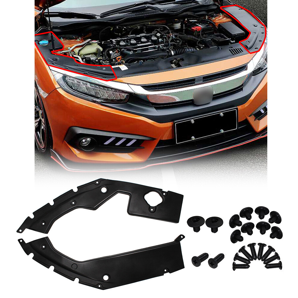 2PCS PANEL FOR 2016-2018 10TH GEN HONDA CIVIC ENGINE BAY SIDE