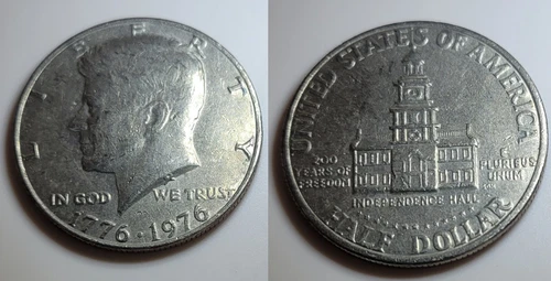 2x 1776-1976 Kennedy Bicentennial Half Dollar Free Shipping! VG to AU