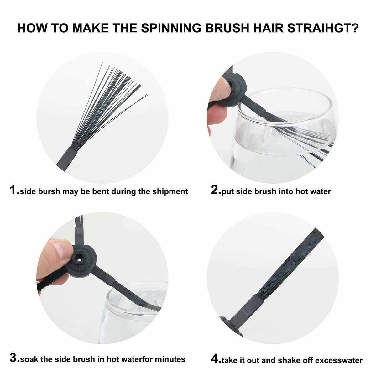 6x Filtri Spazzole Laterali Per Aspirapolvere Robot Resistente - Foto 2