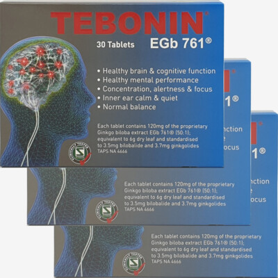 Pharma Health NEW ZEALAND Tebonin EGB 761 30 Tablets (pack of 3)