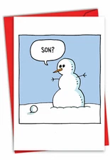 1 Funny Christmas Card with Envelope - Snowman Son C2556XSG