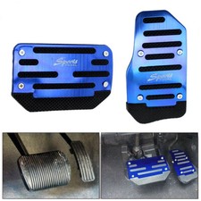 1Set Blue NonSlip Automatic Gas Brake Foot Pedal Pad Cover Parts Car Accessories