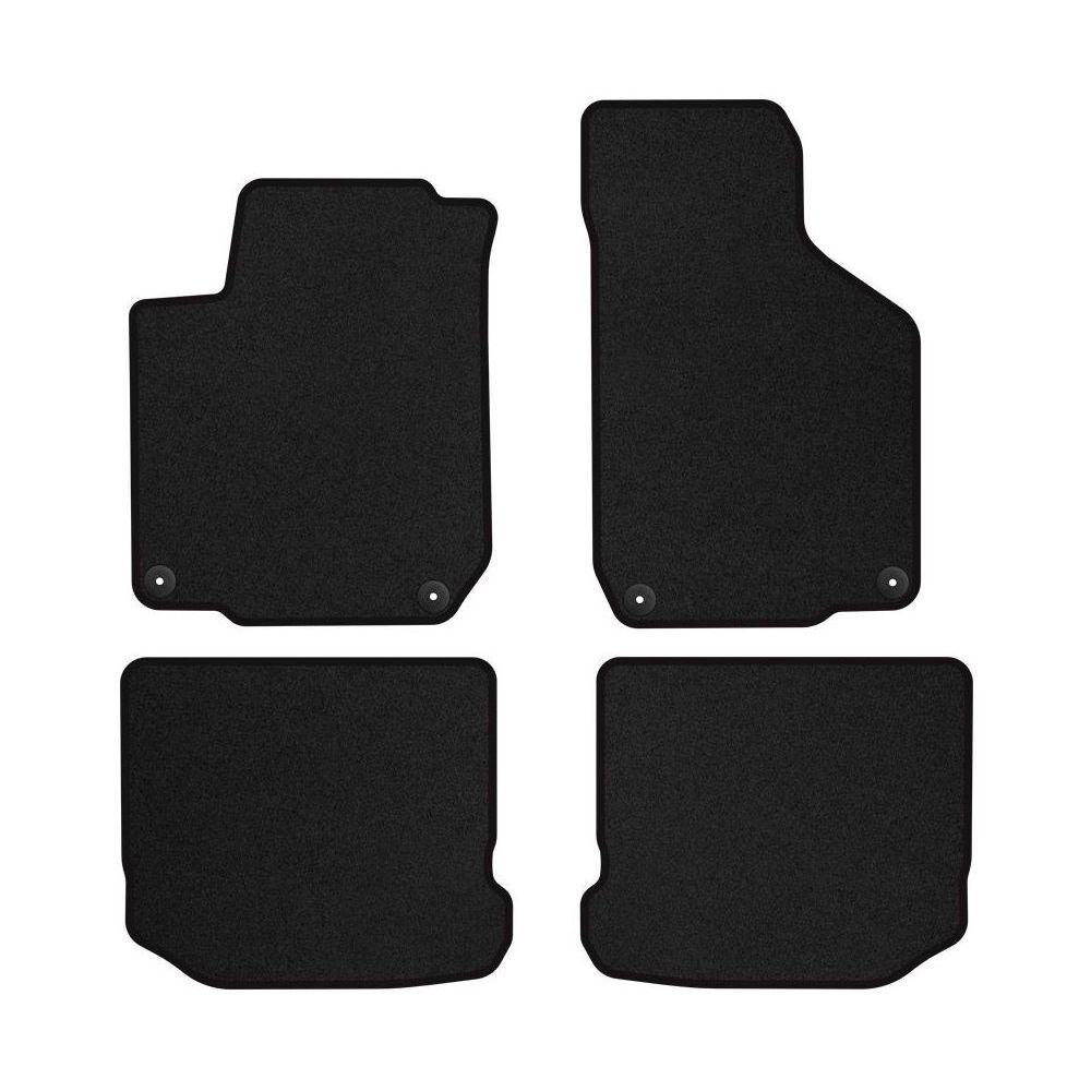 Tapis de sol velour pour Volkswagen Bora I en cuir noir premium