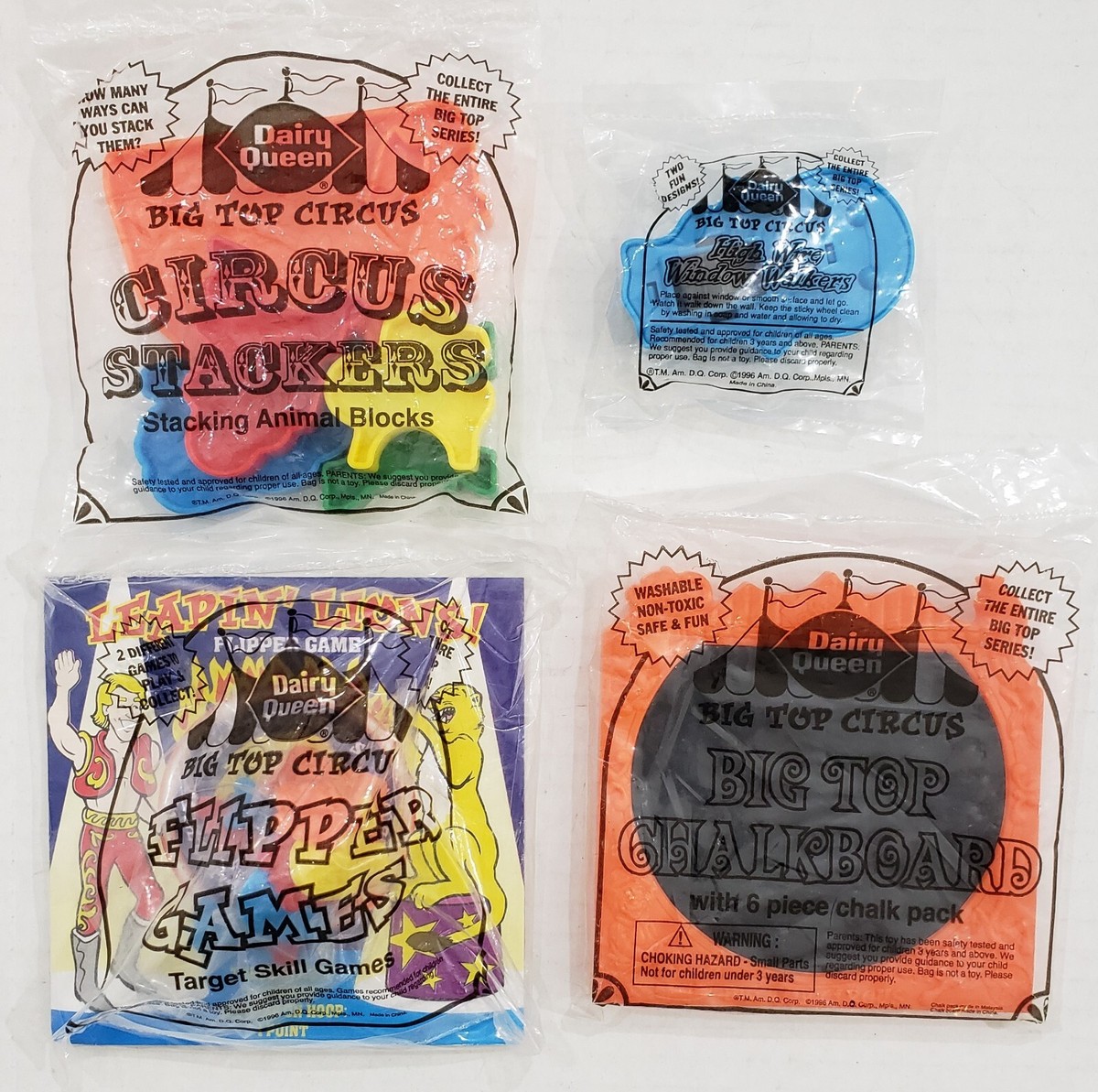 1996 Dairy Queen Big Top Circus Kids Meal Toys Set of MIP
