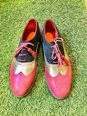 Handmade Women Leather Shoes Stylish Goodyear Welted Shoes Grey Suede Pink  Shoe | eBay