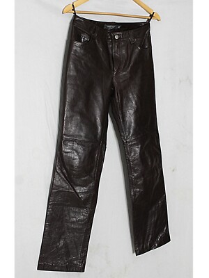 Womens Leather Pants Gap Mom Jeans Brown Size 4 Small Vintage 80s