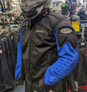 Spada Airmoto Summer Vented Air Mesh Motorcycle Jacket Blue Black