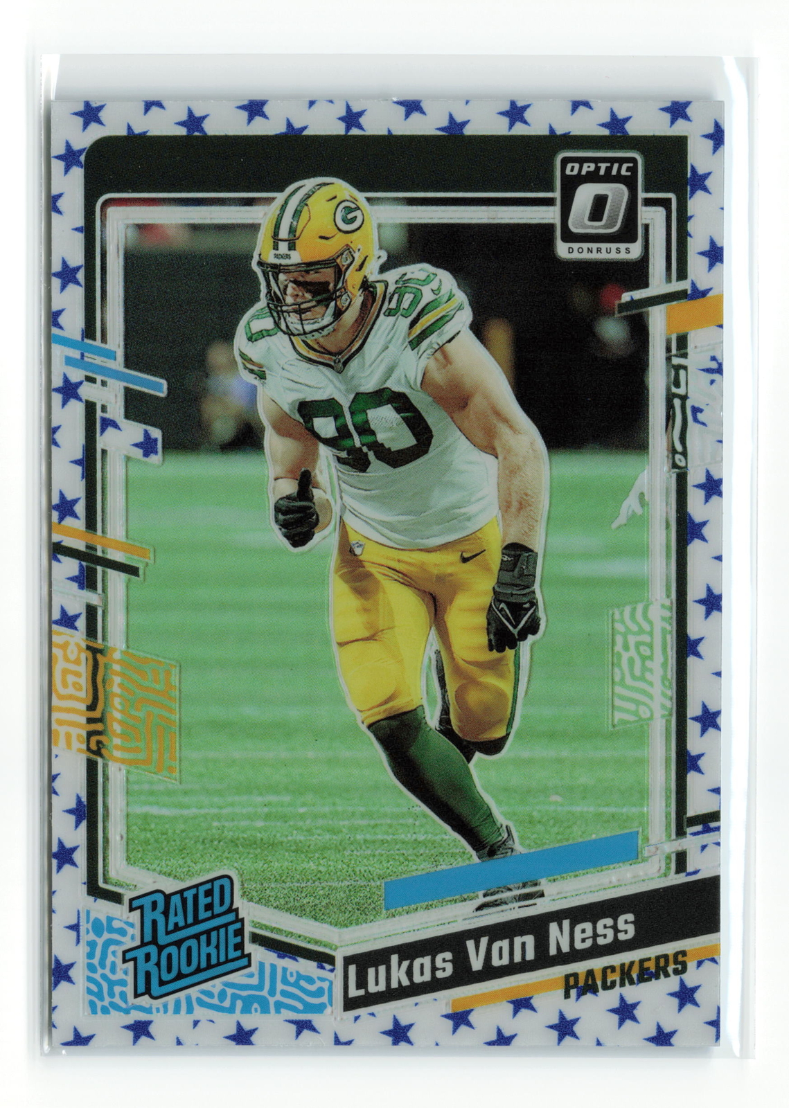 LUKAS VAN NESS #240 2023 PANINI OPTIC PACKERS RATED ROOKIE RC STARS