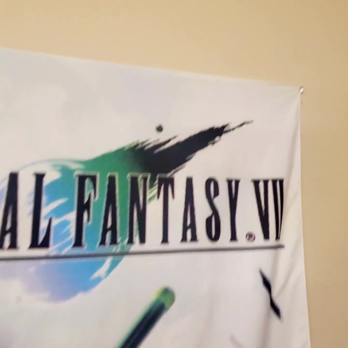 Final Fantasy 7 banner box art cover 5x5' tapestry wall flag FF7
